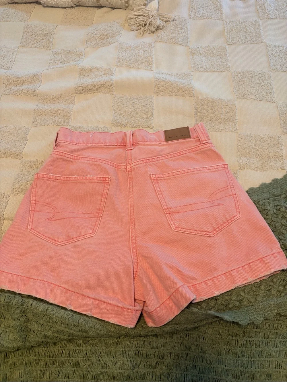 American Eagle Outfitters Pink High-Waist Button-Front Shorts